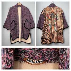 Milano One Size Sweater Cardigan Jacket Artsy Go Barefoot Hippie Boho Festival